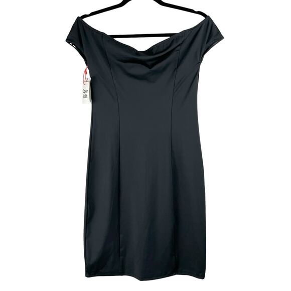 Open Edit Little Black Dress Off the Shoulder Classic Sheath Mini Large NWT - Picture 3 of 14